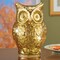 Collections Etc LED Lighted Golden Owl Decorative Glass Statue